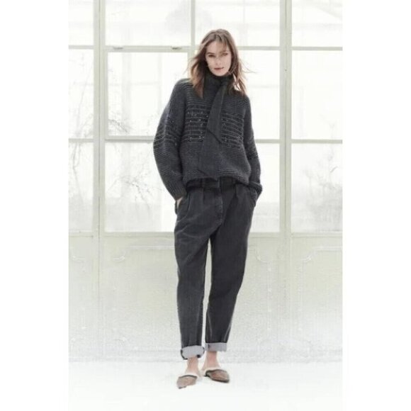 Brunello Cucinelli Sweater top Cashmere blend Pullover Jumper Sequin M - Picture 3 of 8